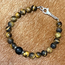 Men’s Sterling Tiger Eye Black Onyx Bracelet
