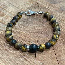 Men’s Sterling Tiger Eye Black Onyx Bracelet