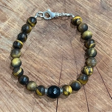 Men’s Sterling Tiger Eye Black Onyx Bracelet