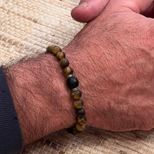 Men’s Sterling Tiger Eye Black Onyx Bracelet