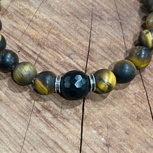 Men’s Sterling Tiger Eye Black Onyx Bracelet