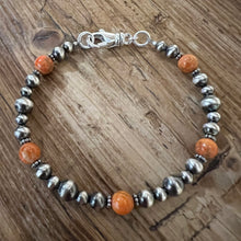 Navajo Pearl Apple Coral Bracelet