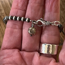 Navajo Pearl Horse Shoe Charm Bracelet