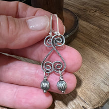Sterling Scroll Navajo Pearl Earrings