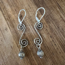 Sterling Scroll Navajo Pearl Earrings