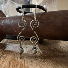 Sterling Scroll Navajo Pearl Earrings