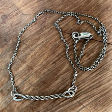 Twisted Sterling Bar Necklace