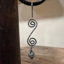 Sterling Scroll Navajo Pearl Earrings