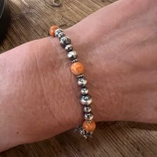 Navajo Pearl Apple Coral Bracelet