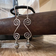 Sterling Scroll Navajo Pearl Earrings