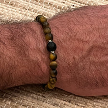 Men’s Sterling Tiger Eye Black Onyx Bracelet