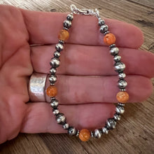 Navajo Pearl Apple Coral Bracelet