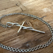 Hand Forged Twisted Sterling Cross Necklace