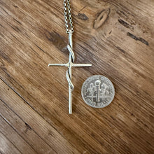 Hand Forged Twisted Sterling Cross Necklace