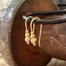 14K Yellow Gold Bead Earrings