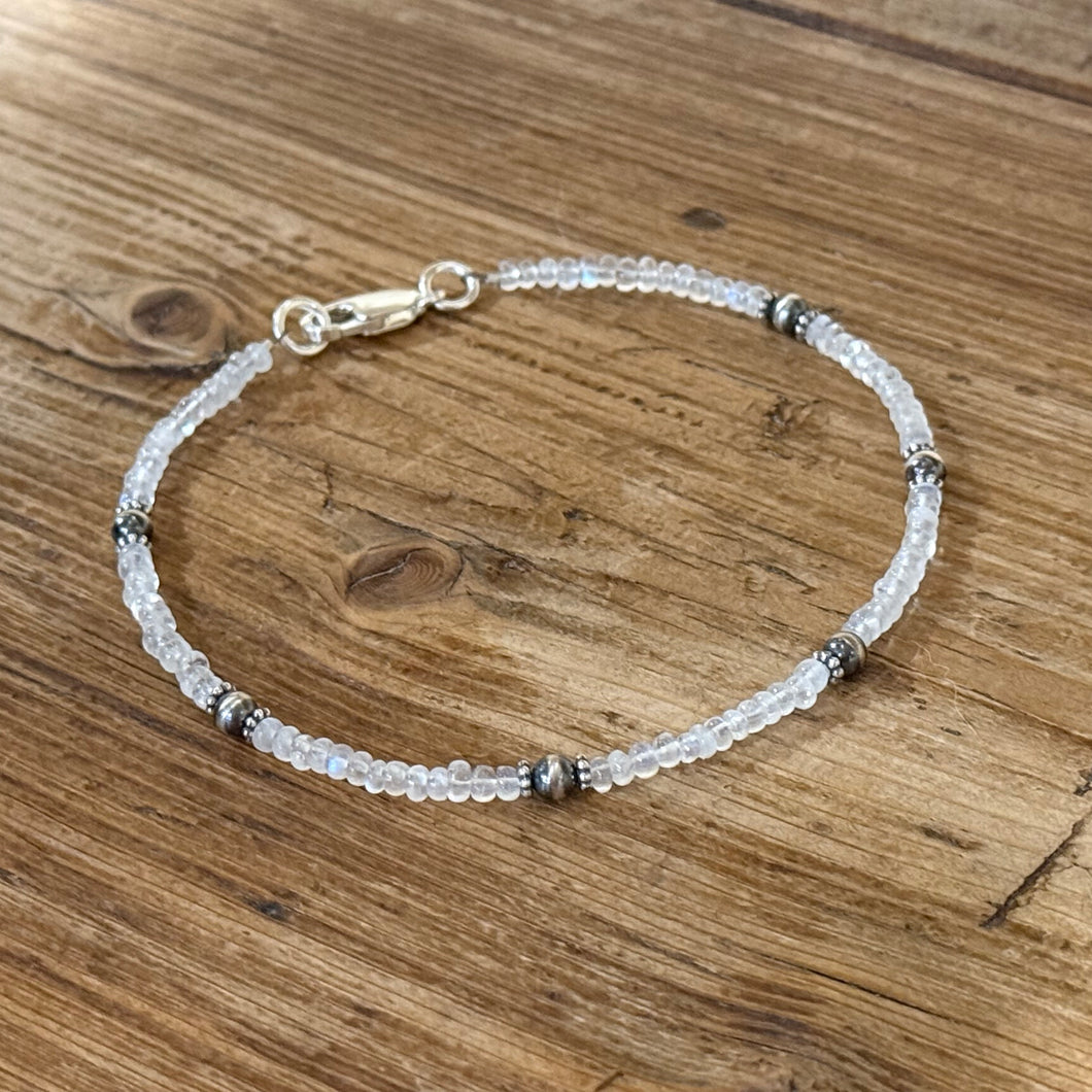 Moonstone Navajo Pearl Ankle Bracelet