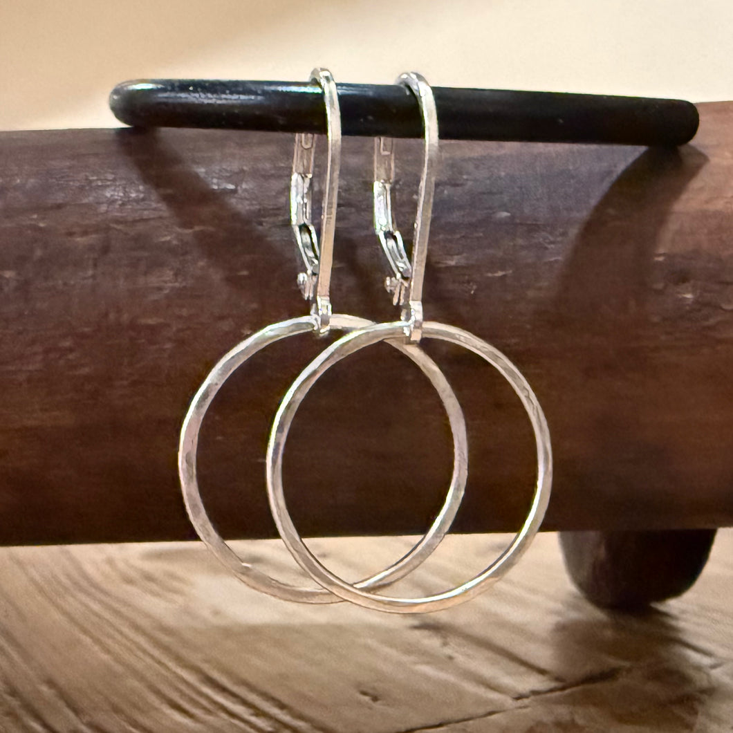 Hammered Sterling Dangle Earrings