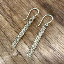 Hammered Sterling Bar Earrings