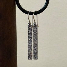 Hammered Sterling Bar Earrings