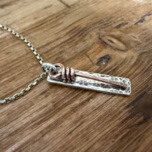Sterling Silver and Copper Bar Necklace
