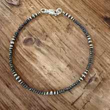 Hematite and Navajo Pearl Ankle Bracelet