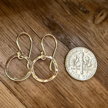 14K Yellow Gold Circle Dangle Earrings