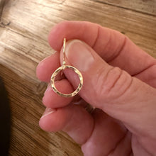 14K Yellow Gold Circle Dangle Earrings