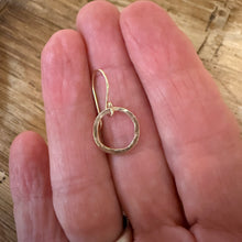 14K Yellow Gold Circle Dangle Earrings