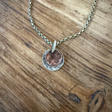Hammered Sterling and Copper Disk Necklace
