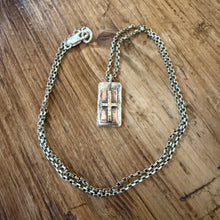 Sterling, Copper and Brass Cross Pendant Necklace