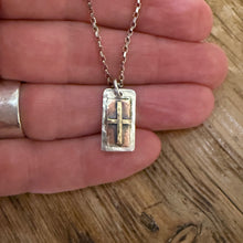 Sterling, Copper and Brass Cross Pendant Necklace