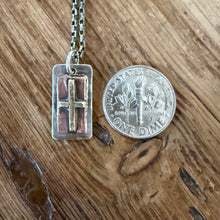 Sterling, Copper and Brass Cross Pendant Necklace