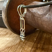 Paperclip Chain Navajo Pearl Earrings