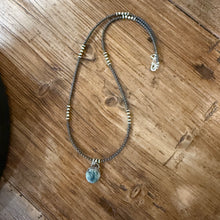 Oregon Grey Jasper, Matte Hematite & Navajo Pearl Necklace