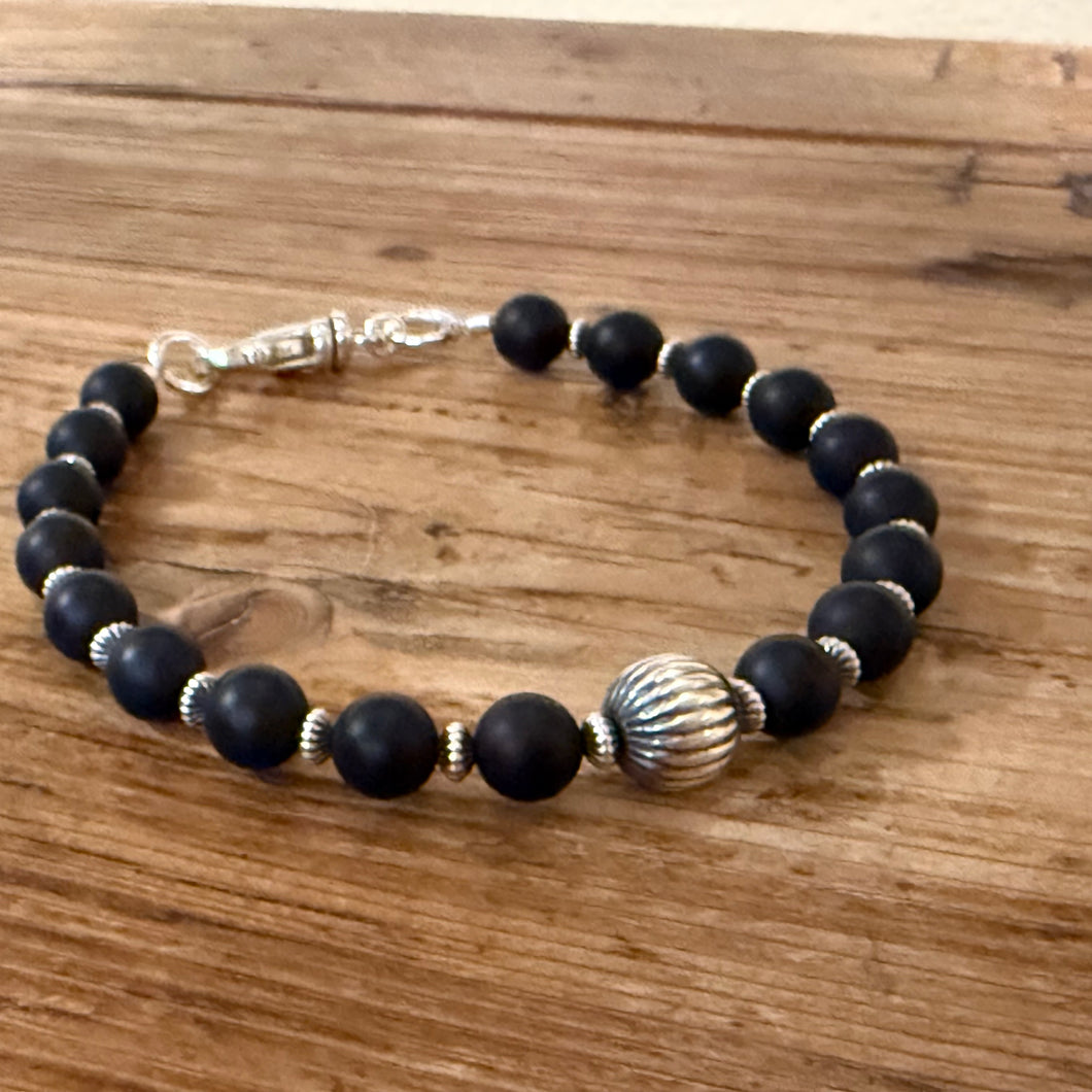 Sterling Silver & Black Onyx Bracelet