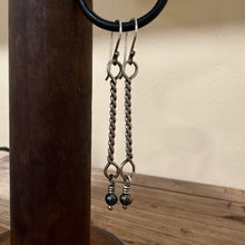 Sterling Twisted Wire and Hematite Earrings