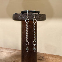 Sterling Twisted Wire and Hematite Earrings