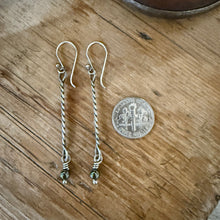 Sterling Twisted Wire and Hematite Earrings