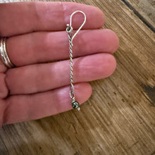 Sterling Twisted Wire and Hematite Earrings