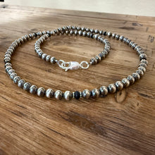 Sterling Navajo Pearl and Black Onyx Necklace
