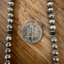 Sterling Navajo Pearl and Black Onyx Necklace