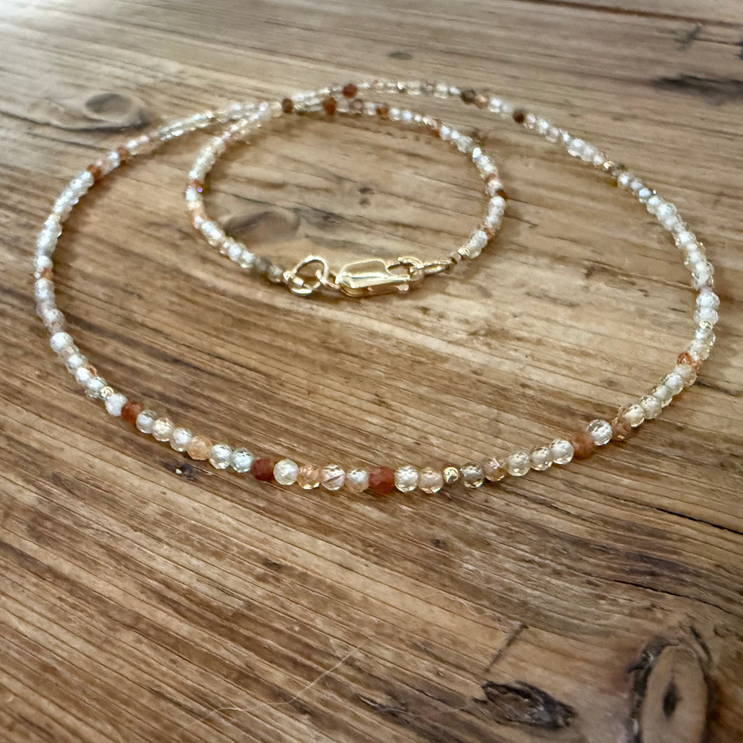 Gold Filled Natural Zircon Necklace