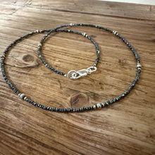 Natural Hematite & Sterling Navajo Pearl Necklace