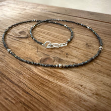 Natural Hematite & Sterling Navajo Pearl Necklace