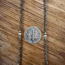 Natural Hematite & Sterling Navajo Pearl Necklace