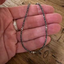 Natural Hematite & Sterling Navajo Pearl Necklace