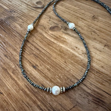 Sterling Hematite & Freshwater Pearl Necklace