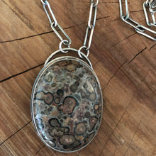 Leopard Skin Jasper Paperclip Chain Necklace