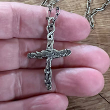 Melted Sterling Silver Cross Necklace