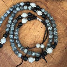 Larvakite Labradorite Tusk Necklace